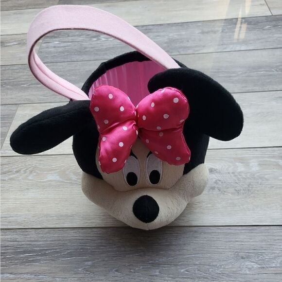 adorable Minnie Mouse head plush baskets with handles! This set includes 2 baske - Picture 9 of 16